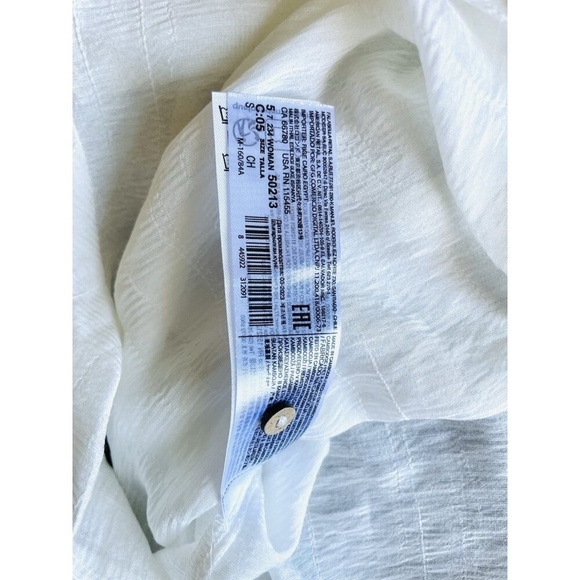 MNG Mango Women's White Sheer Long Sleeve Knot Front Blouse Top Size 4 - Picture 5 of 5